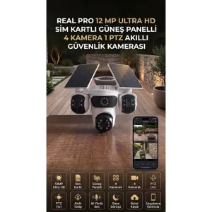 REALPRO 4089 SİM KARTLI GÜNEİŞ PANELLİ GÜVENLİK KAMERASI