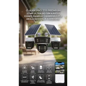 OKAM PRO 335 PREMİUM SİM KARTLI 4 KAMERA 1 PTZ  GÜVENLİK KAMERASI